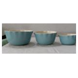 Modern set of dishwasher safe mixing nesting bowls
