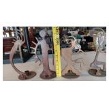 Native american Kokopelli 4 metal candle holders