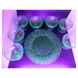 8pc lot HOCKING uranium 1930s poinsettia