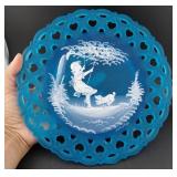 WESTMORELAND mary gregory cameo plate SIGNED