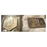 TWO 999 pure silver bars 1oz each