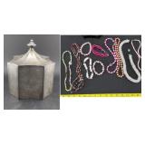 International Silver red velvet box w jewelry