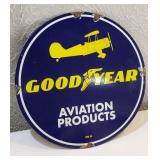 Dated 1959 GOODYEAR Aviation porcelain sign