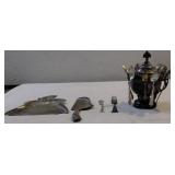 STERLING silver spoons silverplate sugar bowl MORE