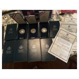 90% SILVER 3 USA Eisenhower dollars 1990 w case