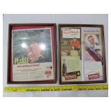 2 big DR PEPPER framed advertising sign ads