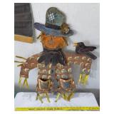 Old metal folk art Halloween garden yard scarecrow