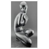 ALEXANDER BACKER nude black pottery sculpture