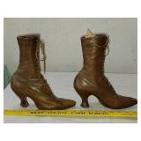 C 1905 SIGNED victorian leather ladies lace boots