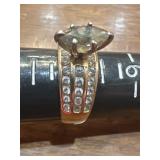 18k GOLD size 7 ring mystic topaz cubic zirconia