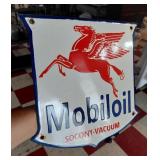 Mobiloil Mobil pegasus porcelain gas pump sign
