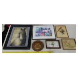 6pc vintage art prints woodcarving Elvis more
