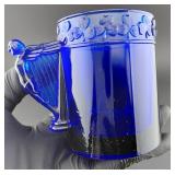 Harp of Erin Irish shamrocks cobalt blue cup
