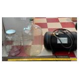 Barrel jar, glass water jug, steel air tank