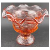 1960s VIKING cabbage leaf art glass compote