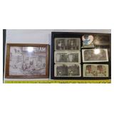 7pc lot black americana stereoviews valentine sign