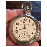 1909 HAMPDEN pocket watch silverode 17 jewel