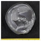 MATS JONASSON Sweden crystal Toucan paperweight