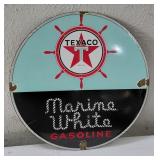 TEXACO marine white gas pump porcelain sign