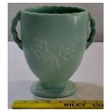 1930s RED WING Rumrill signed turpoise aqua vase
