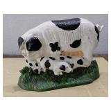 DOOR STOP mother pig & piglets babies CAST IRON
