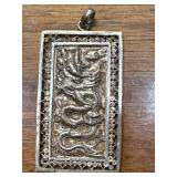 MIAO SILVER Chinese Fu Lu Shou good luck amulet