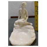 Old Japan nude nymph pottery sculpture figurine