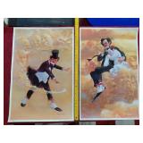 TWO 18x28 inch ROBERT OWEN clown lithographs