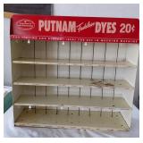 Antique tin litho Putnam Dyes store display sign