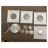 Collection 10 US Silver coins 1854 to 1942