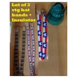 3 microbead seed bead hat bands + old insulator