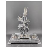 Antique figural double inkwell desk set Deakin?