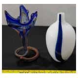 Murano Sommerso & Sooner Stretch art glass vases
