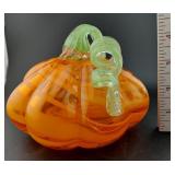 Heavy well made art glass pumpkin fall harvest
