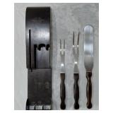 CUTCO vintage 4pc lot holder meat forks spatula
