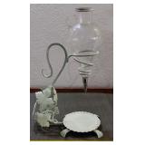 Old wrought iron absinthe fountain w show globe
