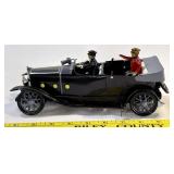 Tin litho convertible windup toy car - works