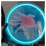 Flying red horse pegasus neon sign