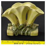 MCCOY POTTERY 1940s triple calla lily vase