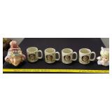 Otagiri owl mugs Enesco Majolica