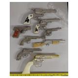 8pc vintage toy CAP GUN collection Hubley Nichols+