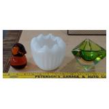 MURANO sommerso bowl paperweight FENTON