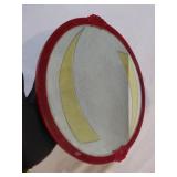 Rare 1930s RED BAKELITE vanity dresser mirror