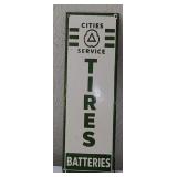 CITIES SERVICE Tires Batteries porcelain sign