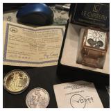 1oz 999 silver rd 1933 gold eagle Le Chateau watch