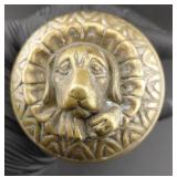 Heavy brass architectural door knob set w DOGS