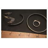 Mexico STERLING SILVER 2 bracelets 1 ring sz 8
