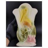 1940s HULL POTTERY flamingo hibiscus vase 9'