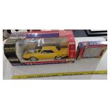 NIKKO 1970 Plymouth toy car + vtg racing game