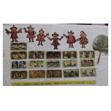 Old stereoview photos church fan Halloween decor